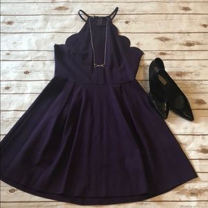 Deep purple midi dress